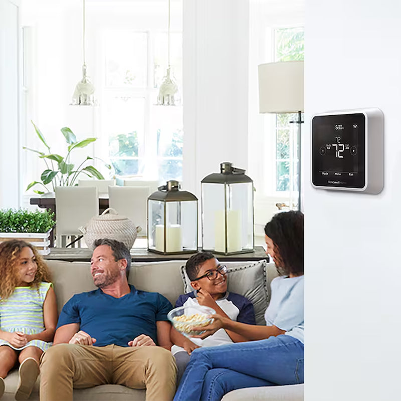 Black/White Smart Compatible Thermostat with Wi-Fi Compatibility