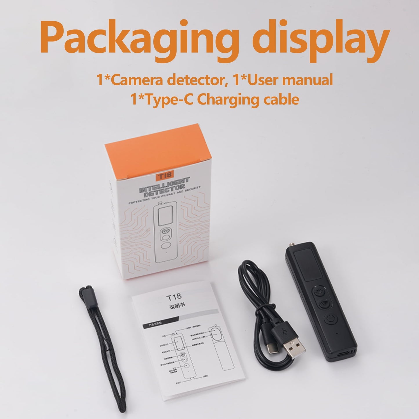 Hidden Camera Detector, Bug anti Spy Finder GPS Detector,Tracker Device Wireless RF Signal Scanner,For Travel Office Hotels Home,5 Levels Sensitivity(Black)