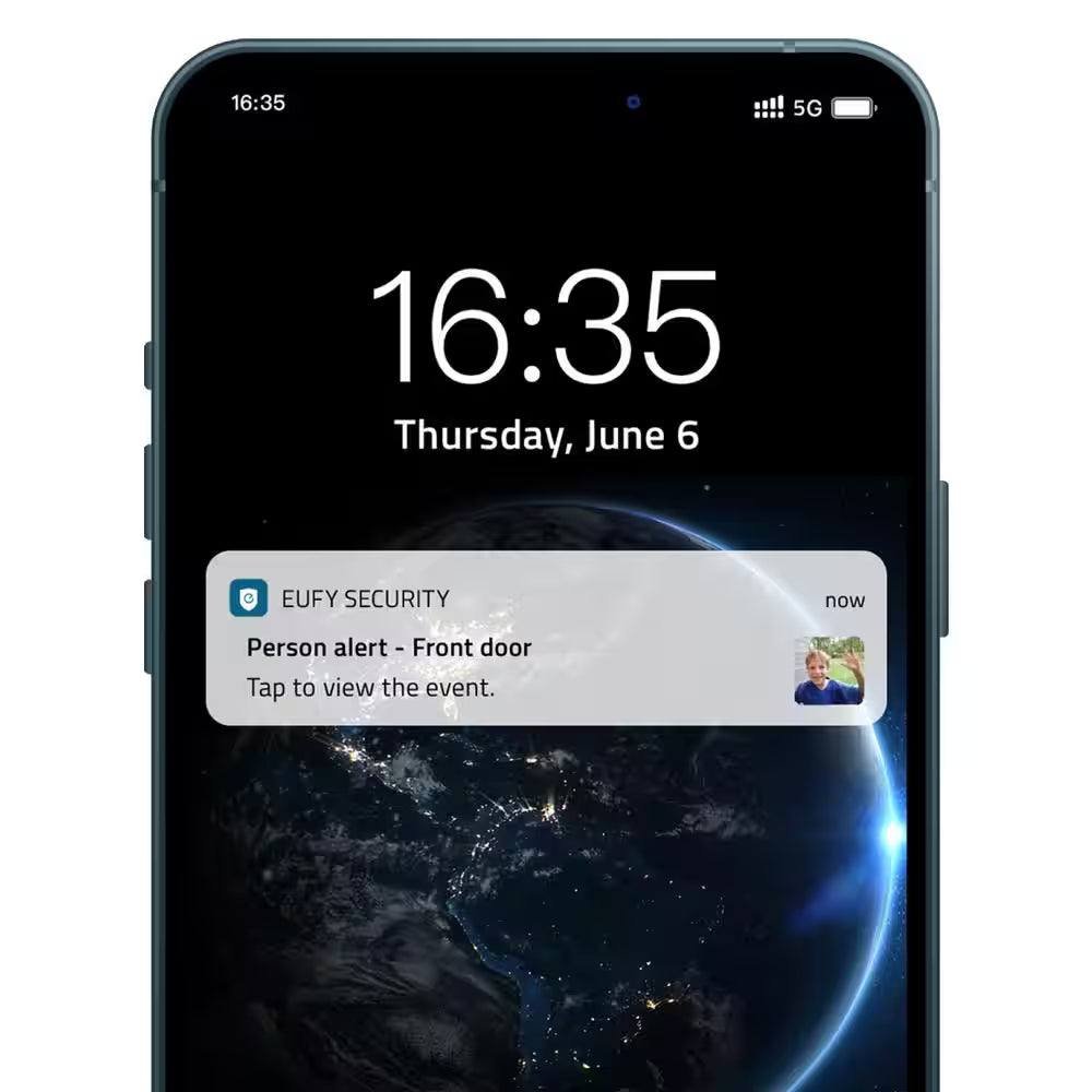 Video Doorbell 2K Wi-Fi Wireless Smart Video Camera with Chime - Black