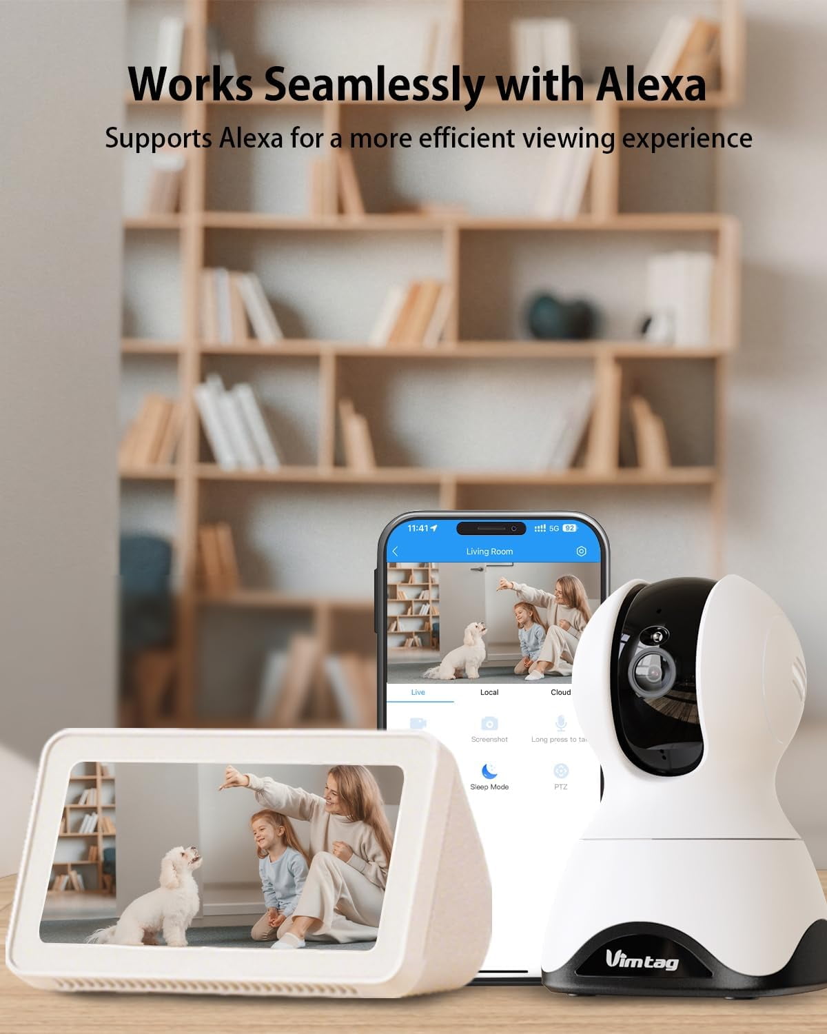 2.5K 5G/2.4Ghz Wifi Pet/Dog/Cat Camera with Phone App, 360° Pan/Tilt Indoor Security Cameras for Home Security, Night Vision, Motion Tracking, 2-Way Audio, Cloud & SD Card Storag, Wired