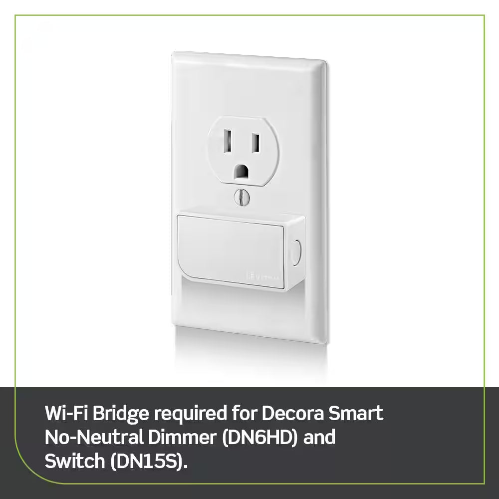 Decora Smart No-Neutral Dimmer & Wi-Fi Bridge Kit for Older Homes without a Neutral Wire DNKIT-1RW