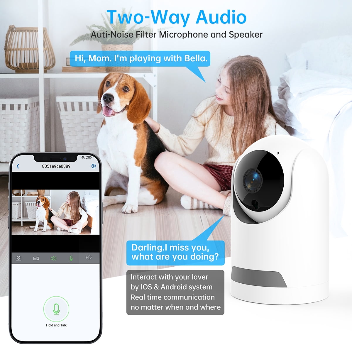 (2 Pack) Baby Monitor, 360° Wireless 5G Nanny Cam with Safety Alerts, 4MP HD Wifi Camera for Human & Pet Detection, Home Security Camera with Two-Way Audio, Motion Tracking, IR Night Vision