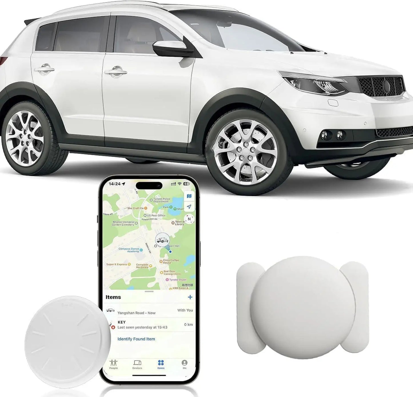 Car GPS Tracking Device for Vehicles Real Time GPS Tracker Work with Find My (Ios Only) No Monthly Fee GPS Car Tracker