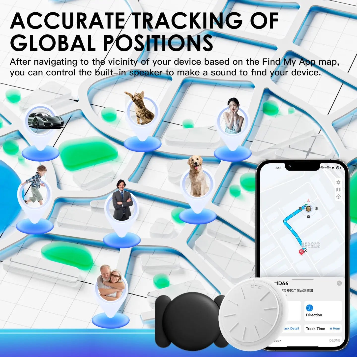Car GPS Tracking Device for Vehicles Real Time GPS Tracker Work with Find My (Ios Only) No Monthly Fee GPS Car Tracker