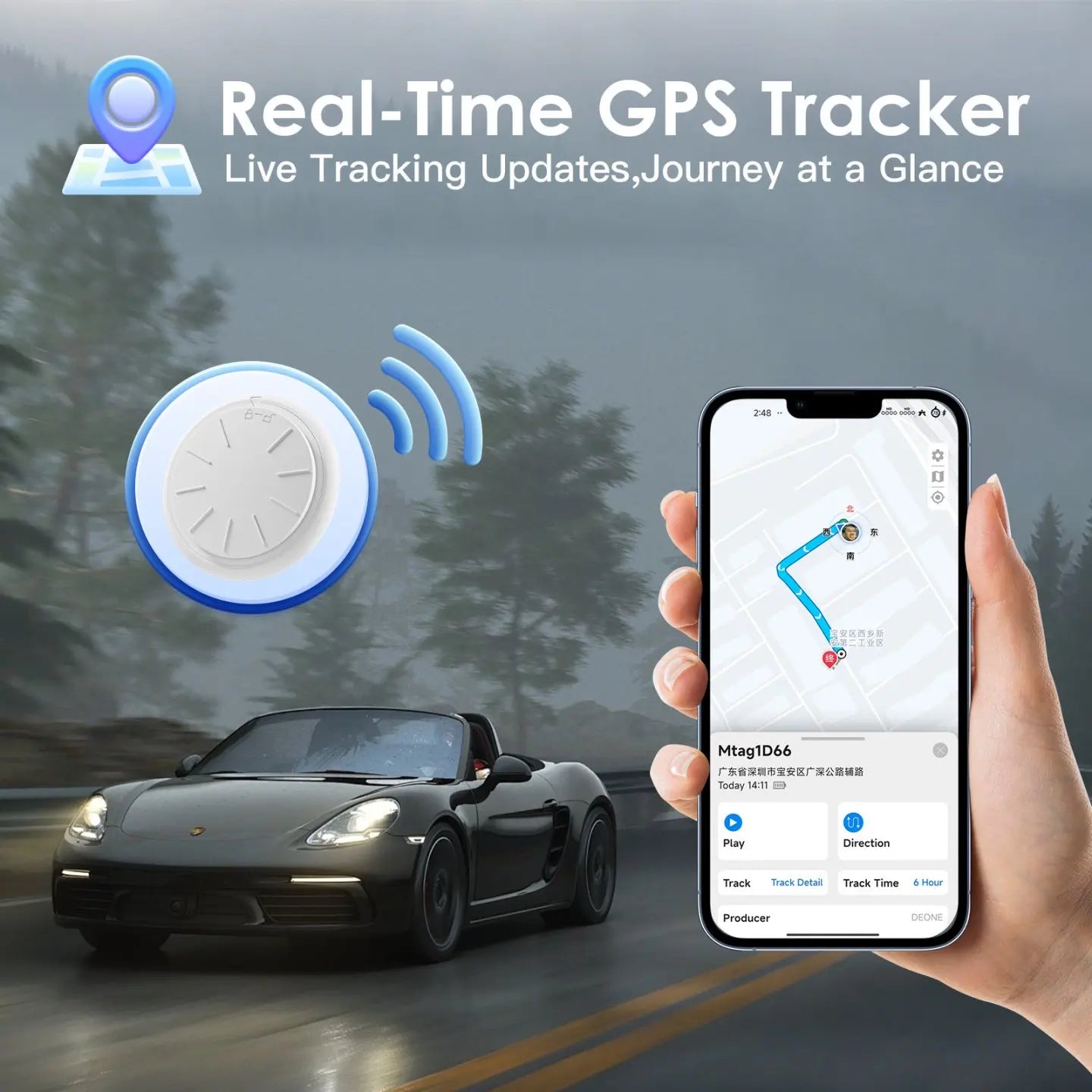 Car GPS Tracking Device for Vehicles Real Time GPS Tracker Work with Find My (Ios Only) No Monthly Fee GPS Car Tracker
