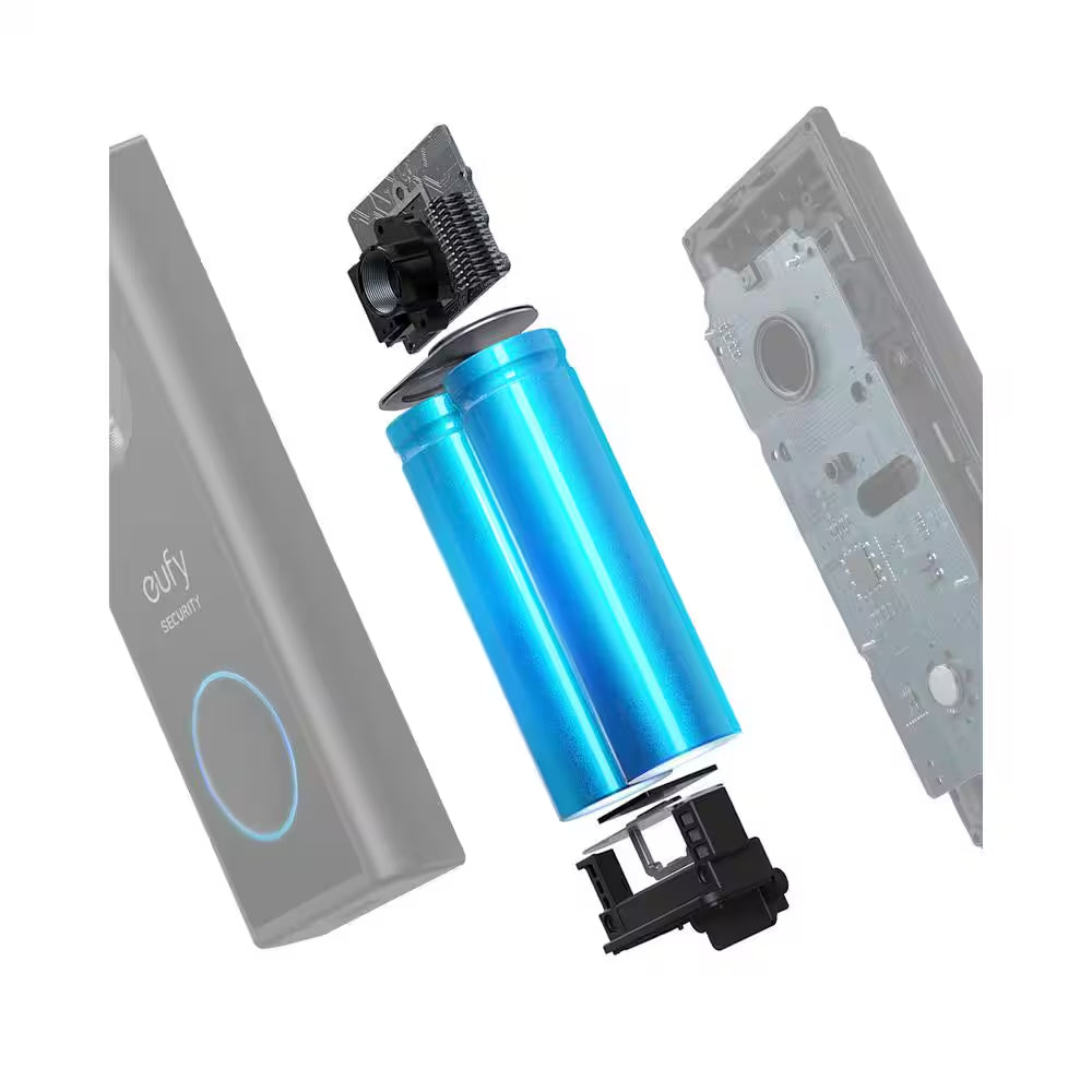 Video Doorbell 2K Wi-Fi Wireless Smart Video Camera with Chime - Black