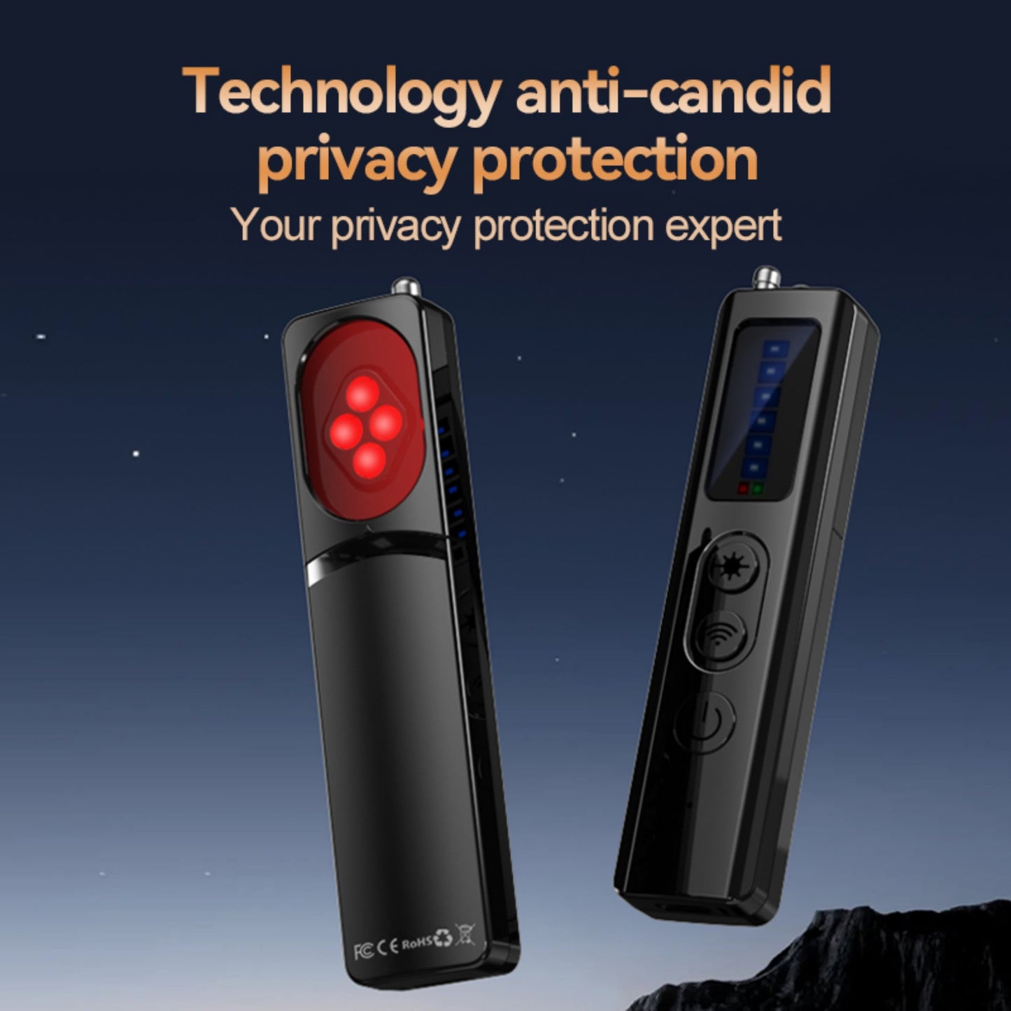 Hidden Camera Detector, Bug anti Spy Finder GPS Detector,Tracker Device Wireless RF Signal Scanner,For Travel Office Hotels Home,5 Levels Sensitivity(Black)