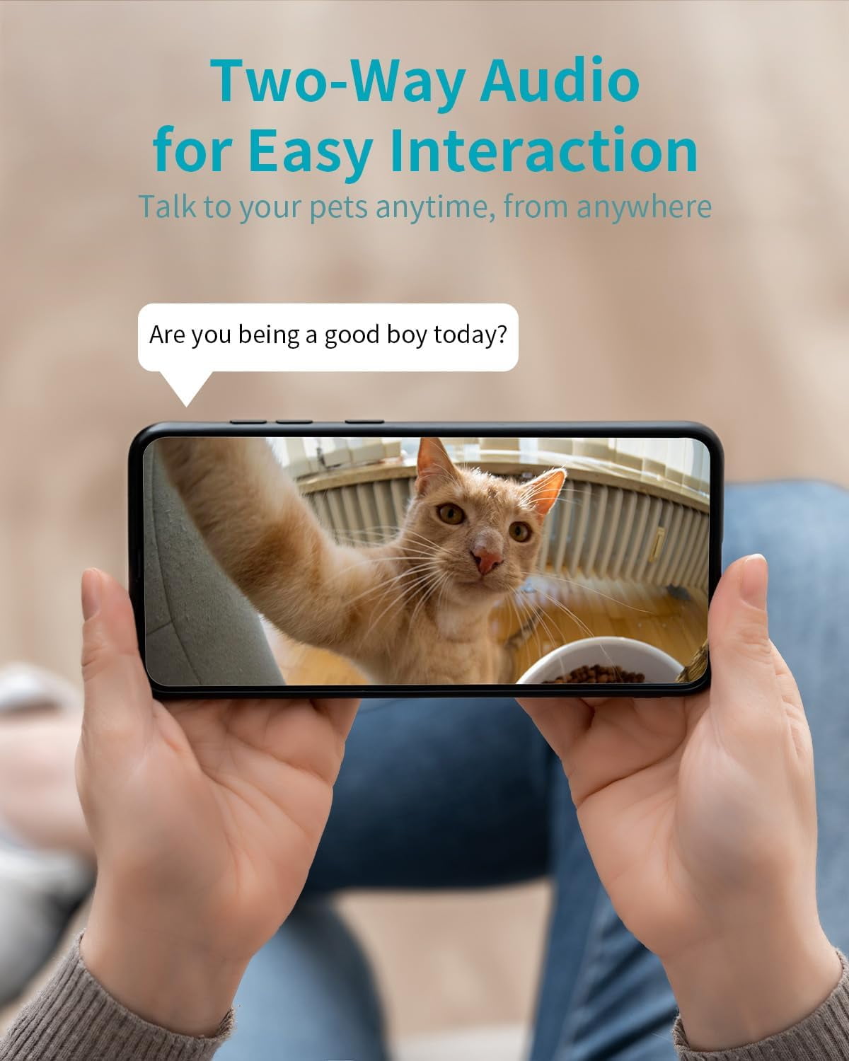 2.5K 5G/2.4Ghz Wifi Pet/Dog/Cat Camera with Phone App, 360° Pan/Tilt Indoor Security Cameras for Home Security, Night Vision, Motion Tracking, 2-Way Audio, Cloud & SD Card Storag, Wired