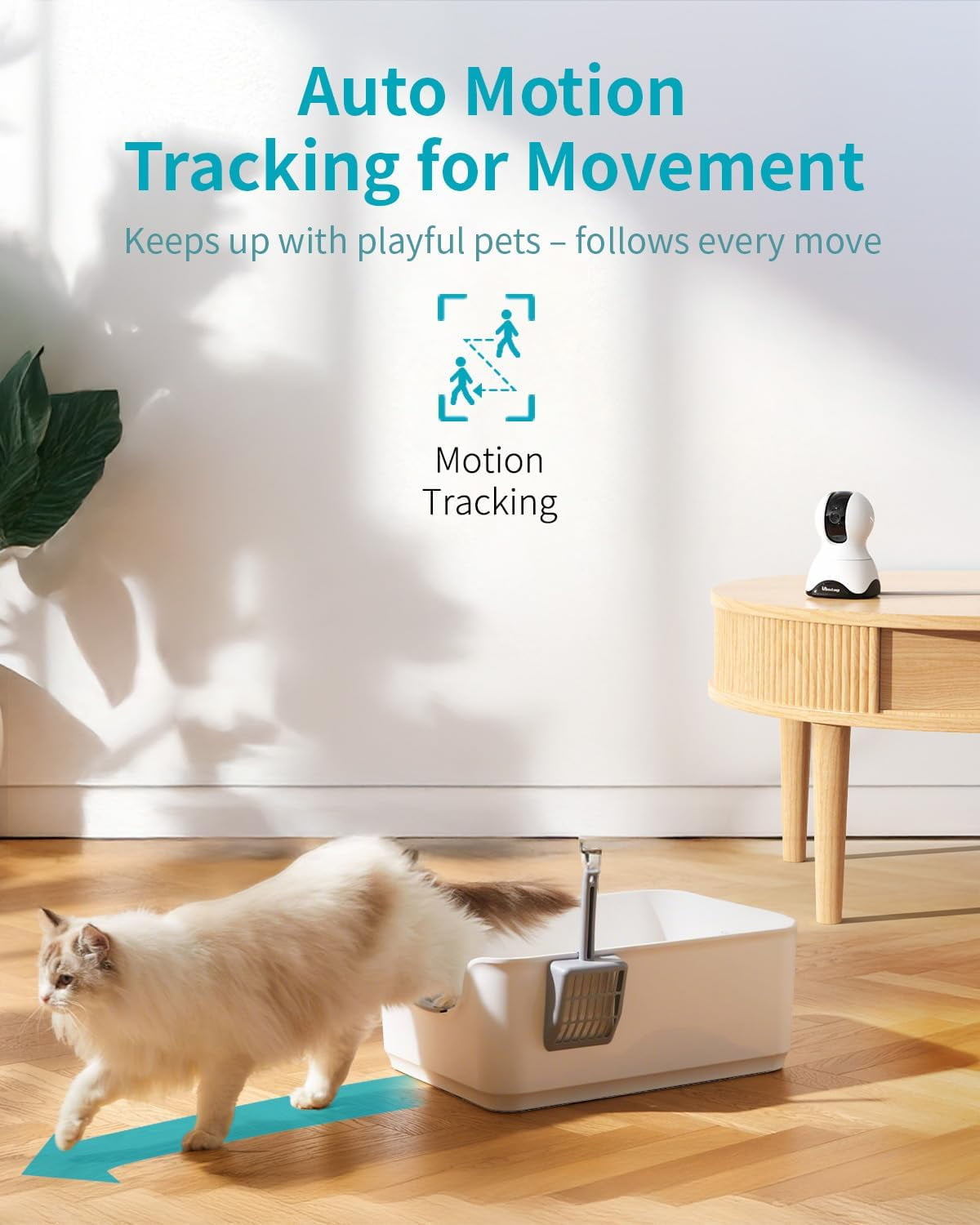 2.5K 5G/2.4Ghz Wifi Pet/Dog/Cat Camera with Phone App, 360° Pan/Tilt Indoor Security Cameras for Home Security, Night Vision, Motion Tracking, 2-Way Audio, Cloud & SD Card Storag, Wired