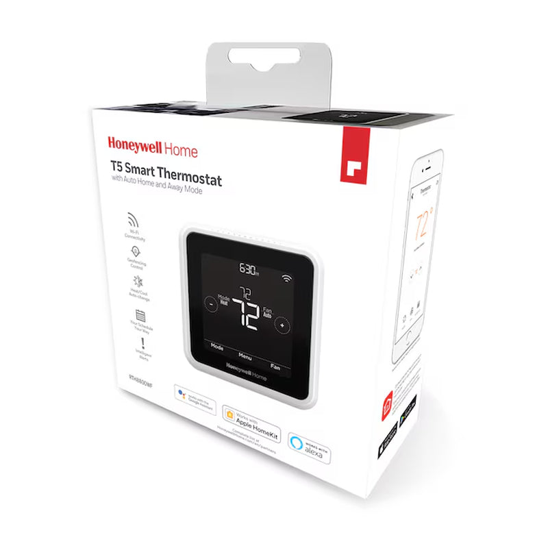 Black/White Smart Compatible Thermostat with Wi-Fi Compatibility