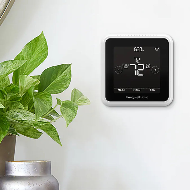 Black/White Smart Compatible Thermostat with Wi-Fi Compatibility