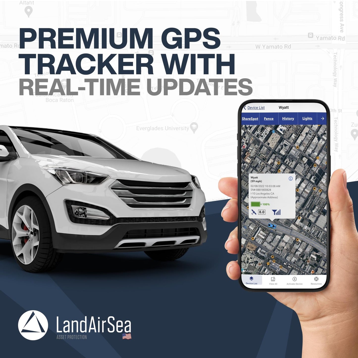 54 GPS Tracker - Made in the USA from Domestic & Imported Parts. Long Battery...